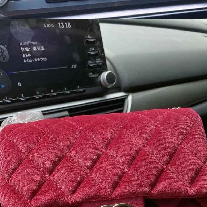 sac à main velours doux velours femmes sac chaîne sac de luxe une épaule oblique sac à bandoulière: Rouge