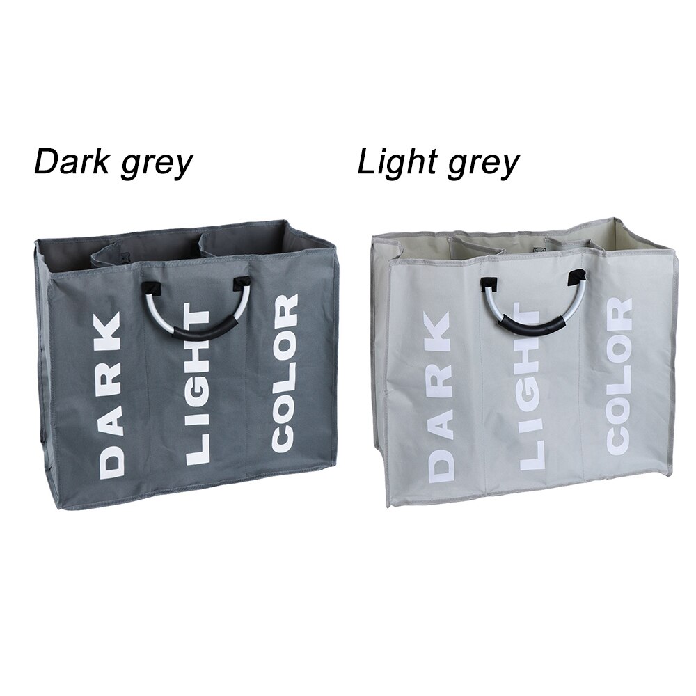 Opvouwbare wasmand, grote wasmand, 3 -delige sorteermand, oxford-doek tas voor vuile was met aluminium handvat