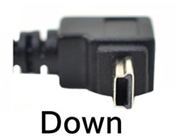 Mini USB B Type 5pin Male UP Down Left Right Angled 90 Degree to USB 2.0 Male Data Cable 0.25m 0.5m 1.8m 5m: Down / 0.5m