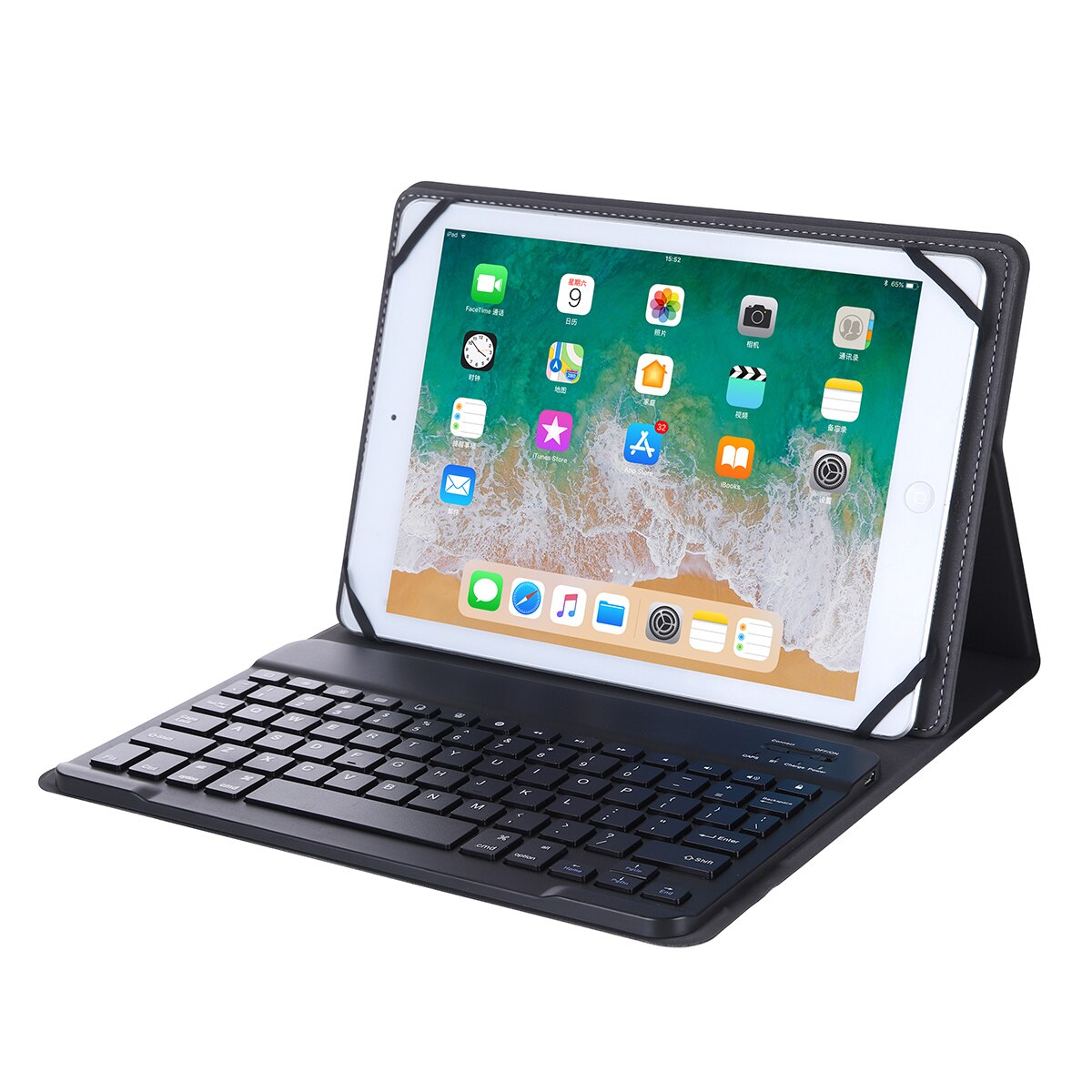 Bluetooth Keyboard Tablet Holster for IPAD Leather Case Protective Cover Tablet Holder Universal Funda for 9.7-10.2 Inch