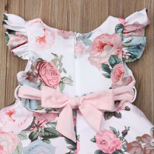 Peuter Baby Meisjes Prinses Jurk Bloem Kant Tutu Party Bruiloft Verjaardag Pageant Jurk Mouwloze Zomer Baby Meisje Kleding