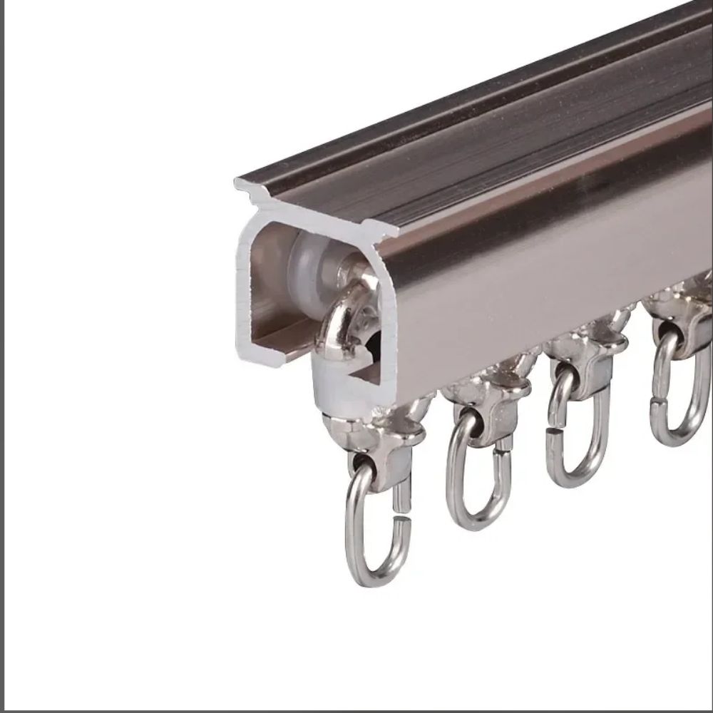 Gordijnspoor Roller Drapery Rail Glijdende Zweefvliegtuig Glijdende Katrollen Rails Plafond Katrol Dragers Met Dubbele Wielen Gordijn Metalen Wielen