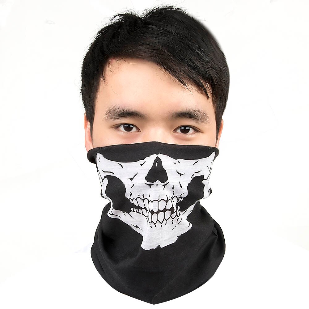 Motorcykel skalle ansiktsmask halsduk skida snowboard cykel skoter ansiktsskydd hjälm hals varm utomhus motorcykel cykel mask: Skalle mask
