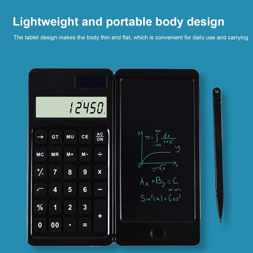 Button Lock Function with Stylus Solar 10-Digit Calculator Electronic Drawing Board for Study