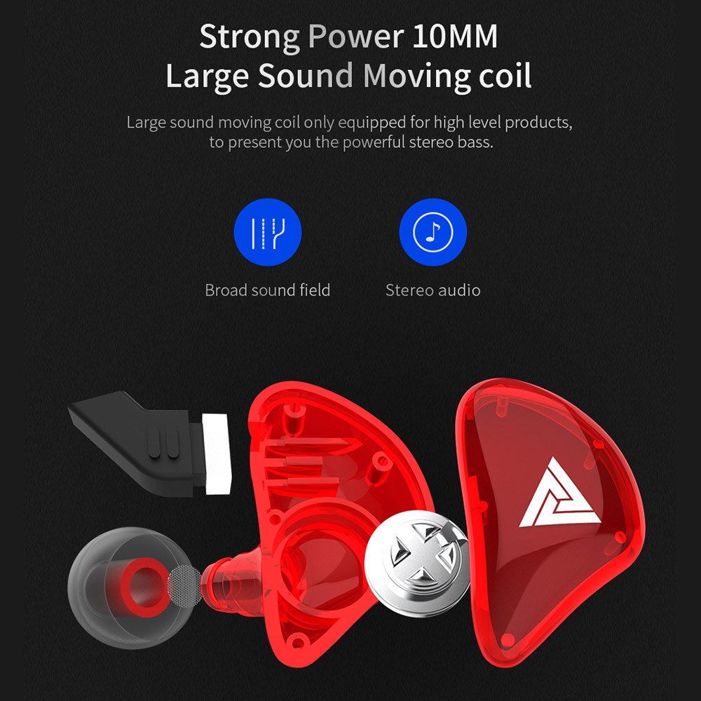 QKZ CK5 Wired Earphone Stereo Race Sports In-ear Heavy Bass Headset Transparent Mobile Phone Music Earphones with Microphone