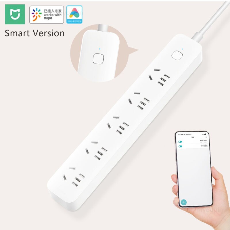 Original Xiaomi Mi Power Strip Outlet 5 holes Socket Plug Standard Fast Charging For Mi home APP Remote Control Smart Version