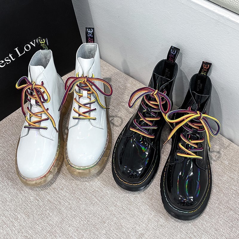 Zwart witte veterschoenen oxford dames platte schoenen herfst winter