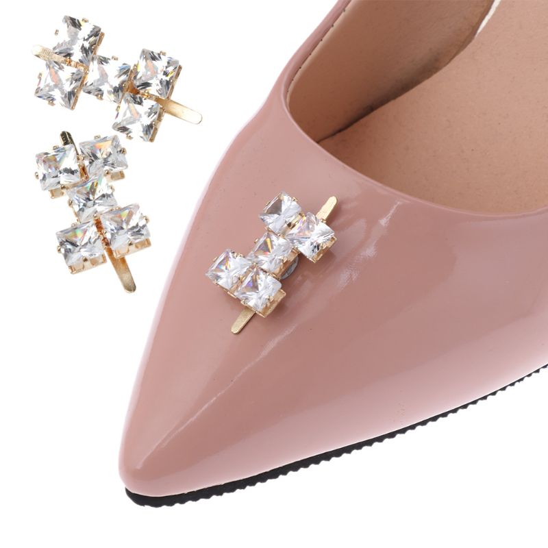 Clip pour chaussures 2 pièces, Clip pour chaussures en forme de H, multifonctionnel, ornement pour robe pour chapeau, sac, boucle, breloques