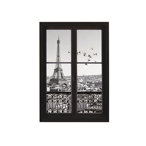 3d scener af paris eiffeltårnet print væg klistermærker diy stue mærkater