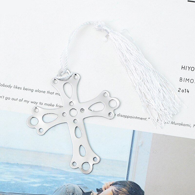 Hollow Metal Bookmark Novelty Book Mark Korean Stationery Package School Supplies: Cross