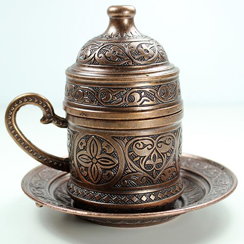 Copper Turkish Tea Coffee Espresso Cups Set Anatolian Arabic Coffee Cups Set Ottoman Tea Sets MADE IN TURKEY