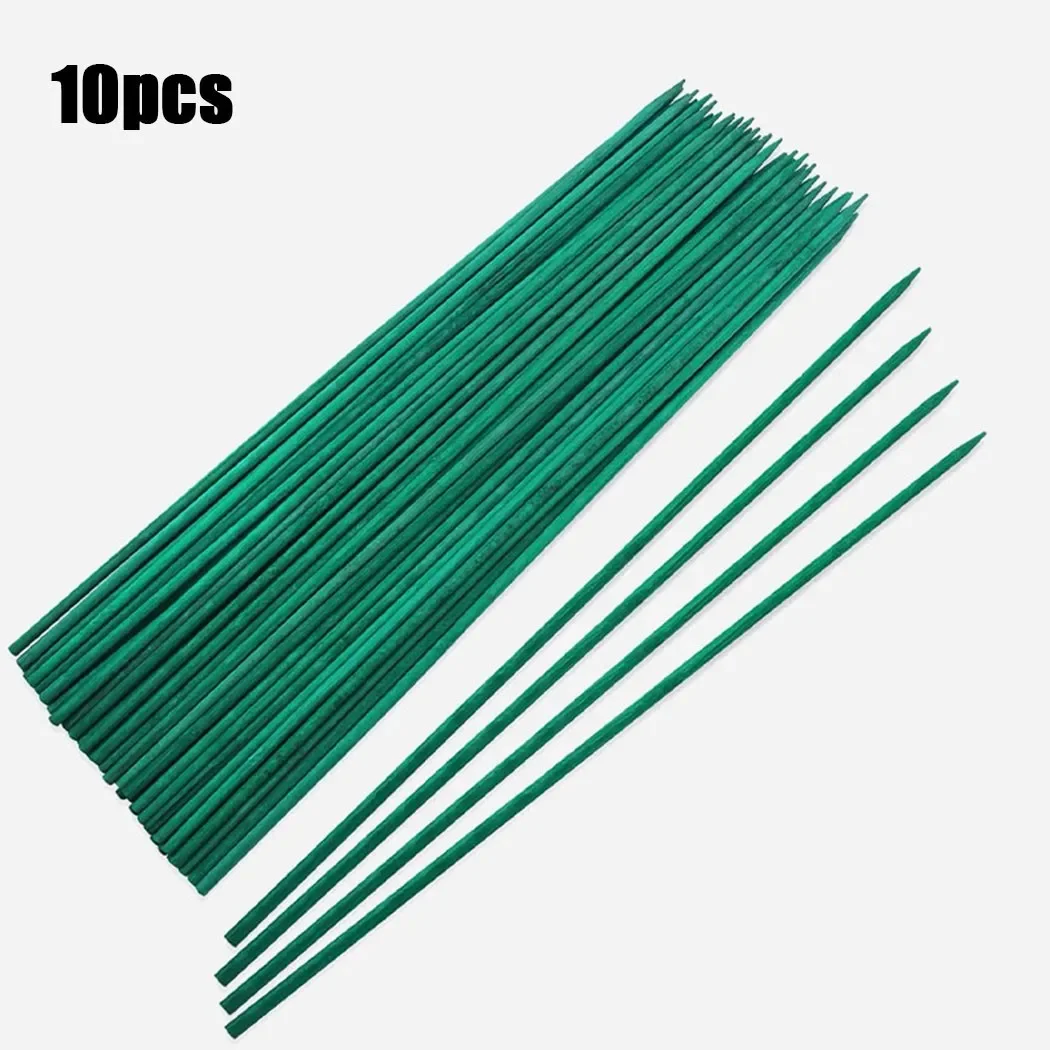 Estaca de bambú verde para plantas, 10 piezas, 40cm, palos de madera verdes, estacas de soporte para plantas florales, bastones con puntas, estaca Floral, herramienta de jardinería