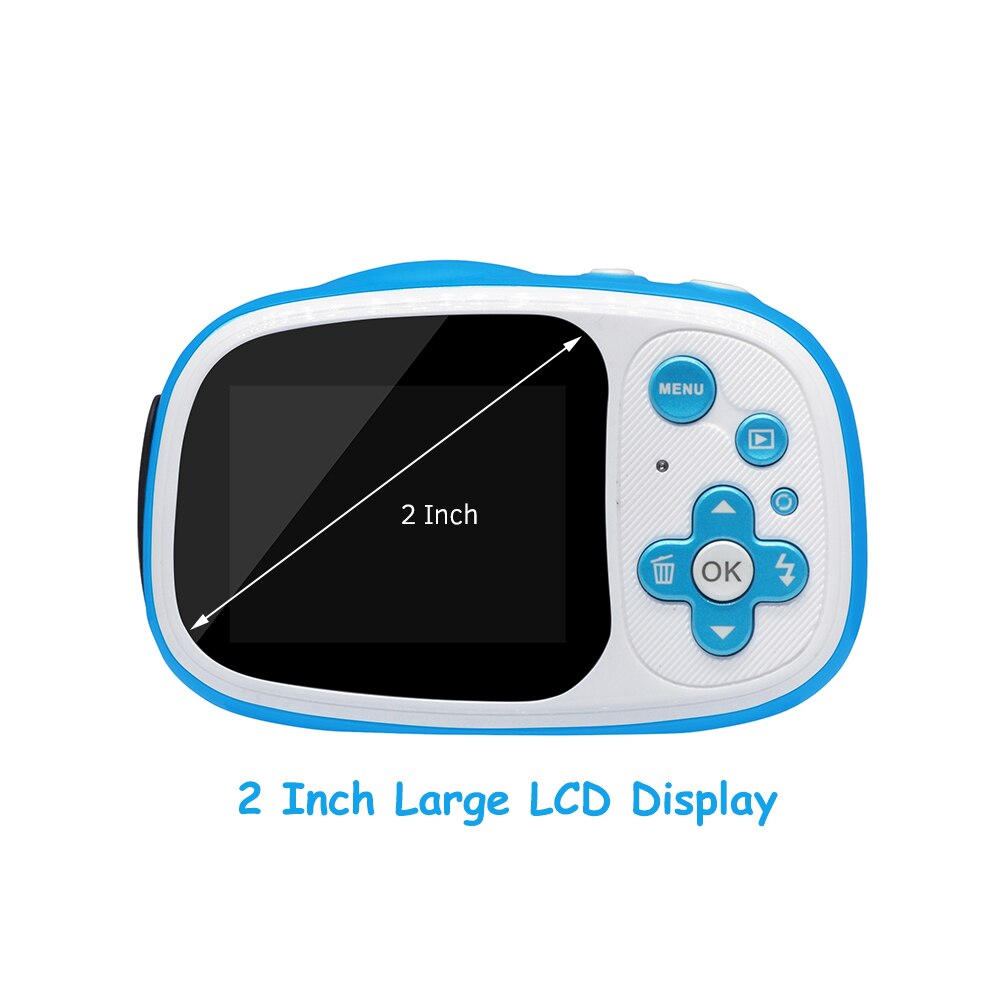 Mini Kids Digitale Camera Lcd Display 3 Meter Waterdicht Ingebouwde Oplaadbare Lithium Batterij Verjaardag Festival Voor Kids: Blue
