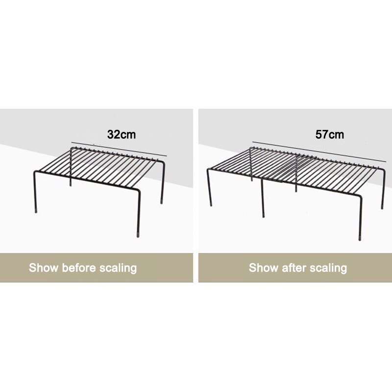 Cabinet Shelf Organizers Stackable Expandable Set of 2 Metal Kitchen Counter Metal Shelves SP99