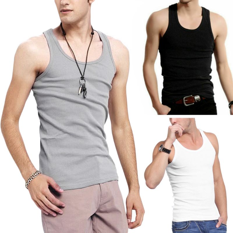 Summer Mens Sleeveless Blouse Stringer Tank Top Cusual Sports Vests Shirts