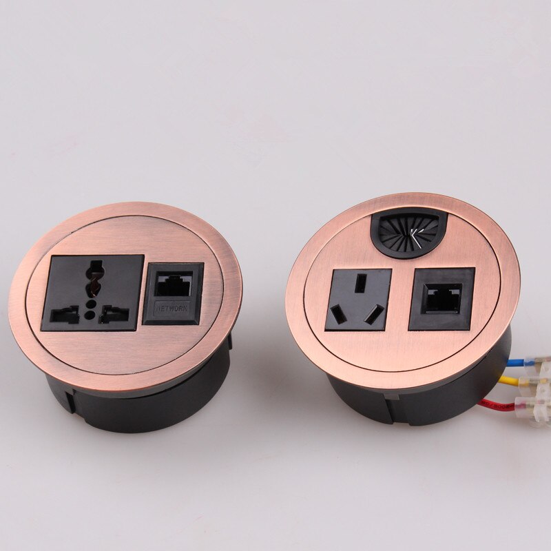 desktop socket outlet Computer Table Wire Hole Cover table cable grommet Pop-up Outlets Three Inserts Power outlet