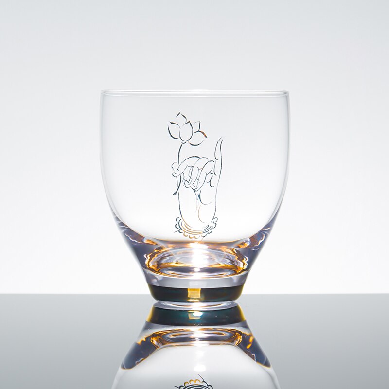 150ml zen handmålad buddha hand lotus kopp värmebeständig glas tekopp master kopp te skål kung fu te set teware drinkware: A