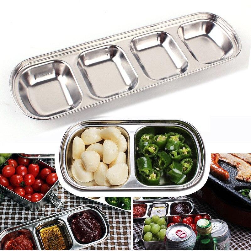 Outdoor barbecue dipping Disc stainless steel large multi-style flavor plate sauce seasoning soy vinegar dish