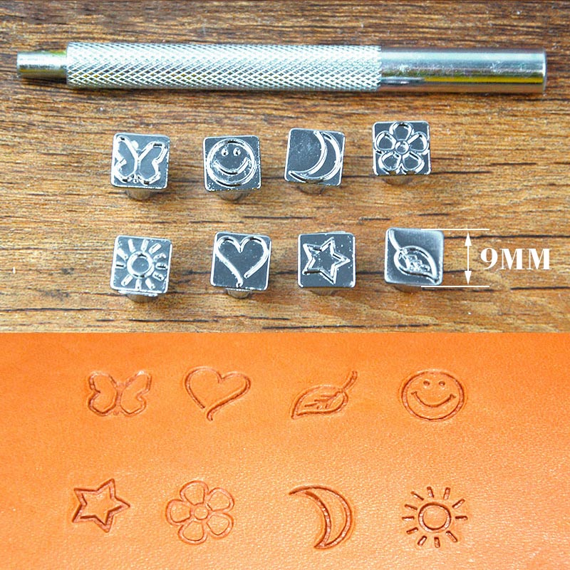 DIY Leather Puncher Tools Letter Stamp Tool Uppercase Capital Letters 26 Alphabet Leather Craft Stamps Working Saddle 3.5-7mm: 9.0mm Pattern 8pcs