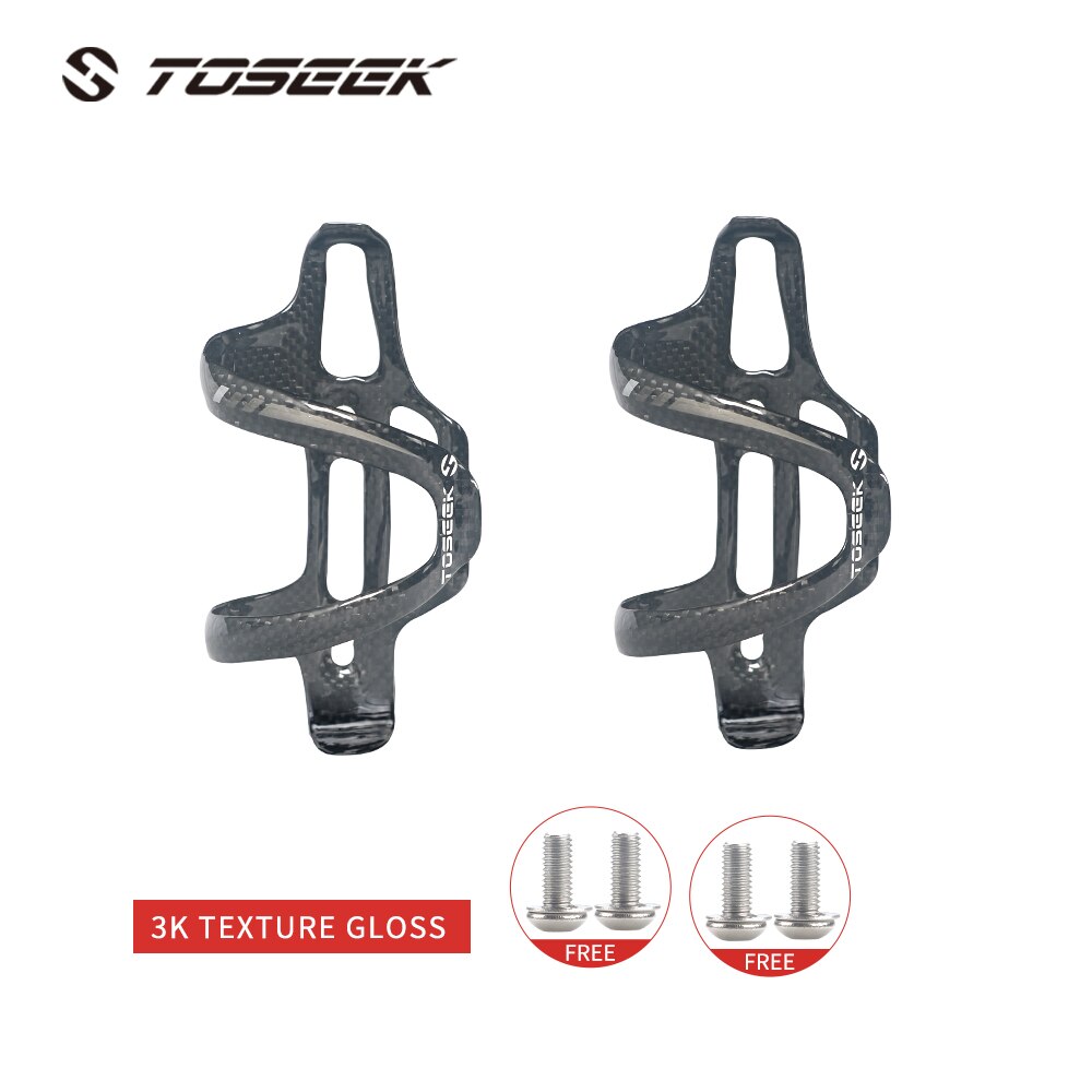 Road Bicycle Bottle Holder Carbon Bottle Cage 3K full Carbon Fiber MTB Mountain Bike Water Bottle Cages Super Light: 2PCS GLOSS