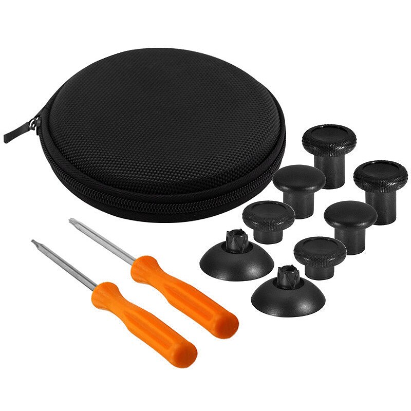 for One Elite Controller 8Pcs Metal Replacement Swap Thumbsticks Joystick Caps Controller Black: Default Title