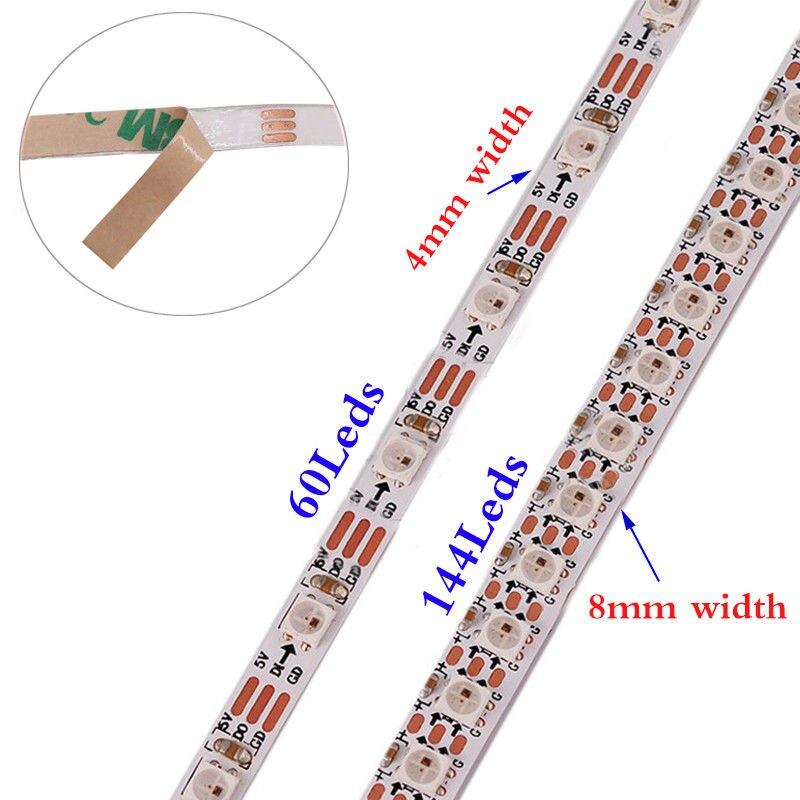 2M SK6812 MINI 3535 144led/m DC5V addressable RGB LED pixel strip 8mm Width PC