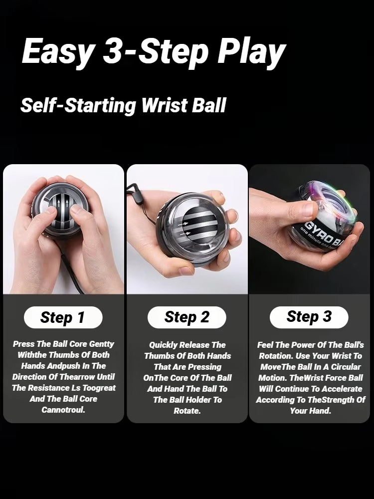 Gyroball Powerball ejercitador de antebrazo equipo de Fitness muscular giroscopio Power Ball giroscopio refuerzo de muñeca entrenador ejercicio de mano