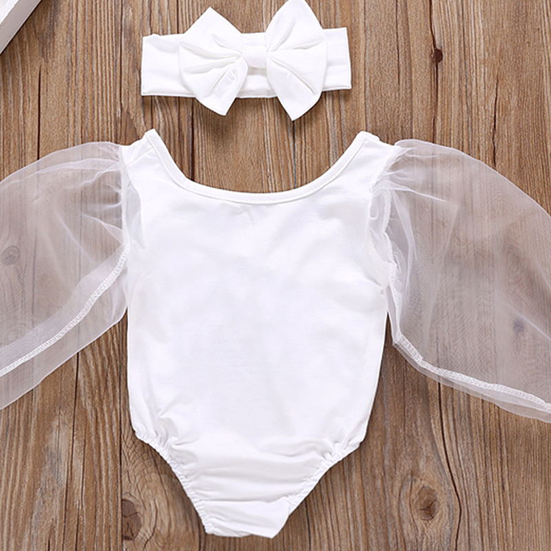 Body en dentelle pour enfants filles | Bouffantes et solides à manches longues, combinaisons de vêtements en dentelle 2 couleurs 0-12M, nouvel an