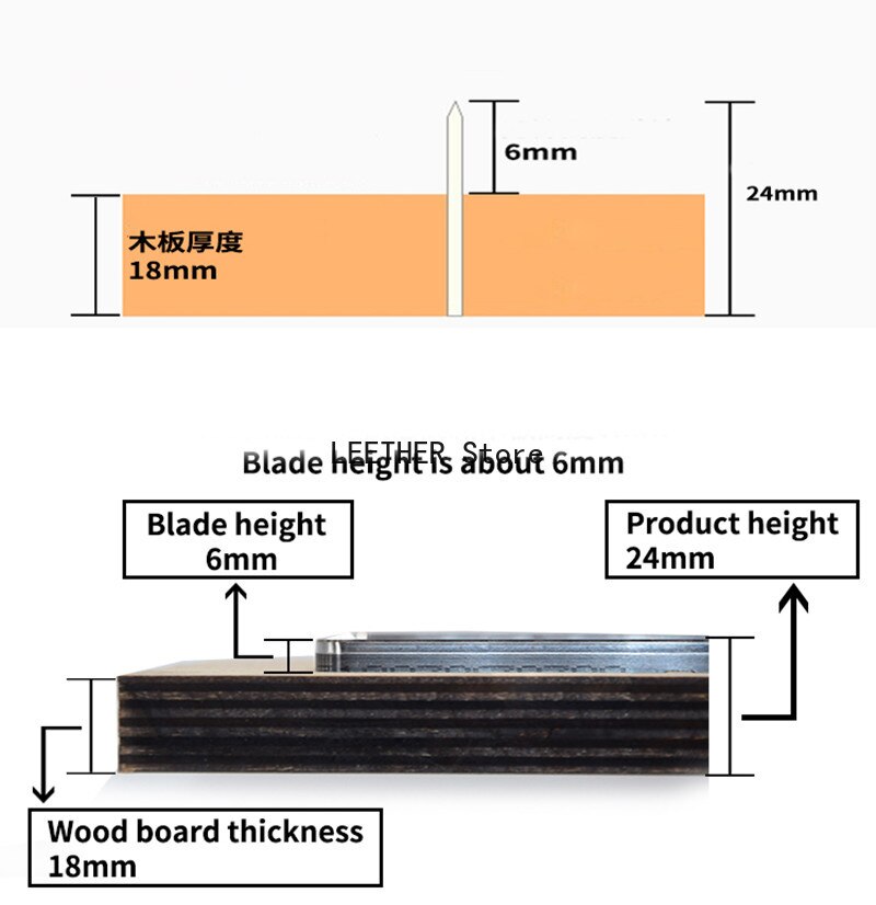 Règle de lame en acier du japon, poinçon de découpe, portefeuille, sac de cartes, moule de découpe, matrices en bois pour cuir, coupe pour l&#39;artisanat du cuir