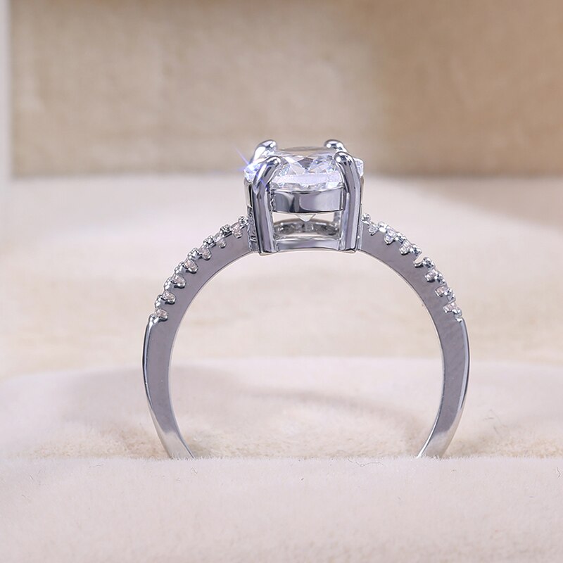 Milangirl bridal ring simple minimalistiske bryllupsforlovelsesringe med solitaire ovale cz stensten indstilling forlovelsesringe