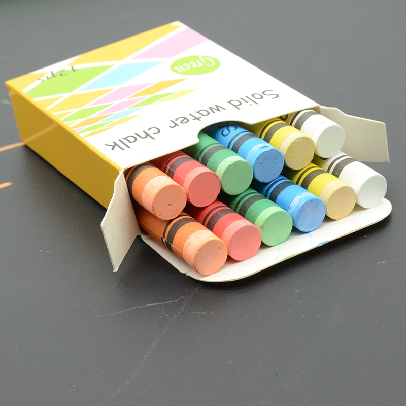 12 stücke Staubfreie Kreide Stift Tafel Tafel Schule 6 Farben Feste Wasser Kreide Graffiti Zeichnung Stifte Lehrer
