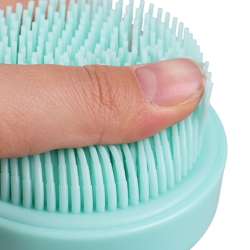 Cepillo de silicona suave para masaje corporal, cepillo pequeño redondo para ducha, champú exfoliante, herramienta de belleza para SPA y espectáculo corporal, 1 unidad