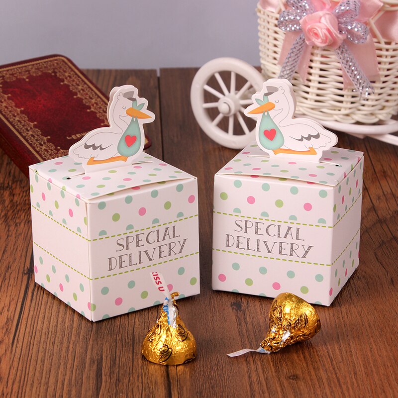 12 Stuks "Baby On Board! "Pop-Up Zeilboot Baby Candy Box Blue Birthday Party Baby Shower Decoraties Kids Favor Box: Donker Kaki