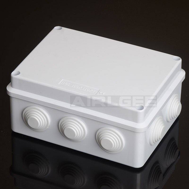ABS Plastic IP65 Waterproof Junction Box DIY Outdoor Electrical Connection Box Cable Branch Box 200x100x70mm