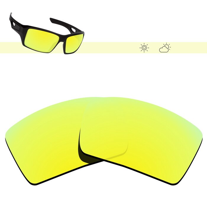 Glintbay Polarized Replacement Sunglasses Lenses for Oakley Eyepatch 2-Multiple Options: 24K Gold Mirror