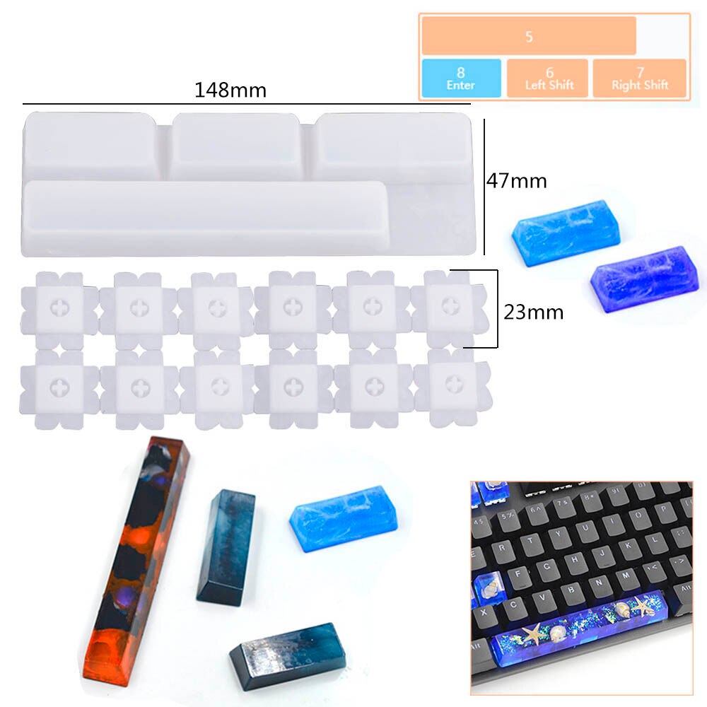 Manual DIY Mechanical Keyboard Key Cap Silicone Mold UV Crystal Epoxy Molds Bear Palm Shape Handmade Crafts Making Tools: B