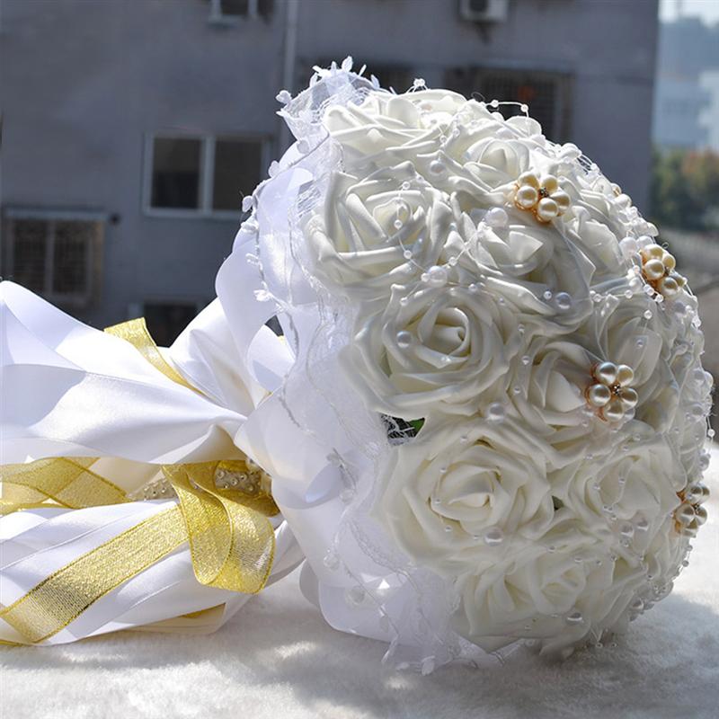 Bruidsboeket Parel Rozen Bruidsmeisje Boeket Bruidsboeket Kunstbloemen Voor Wedding Party