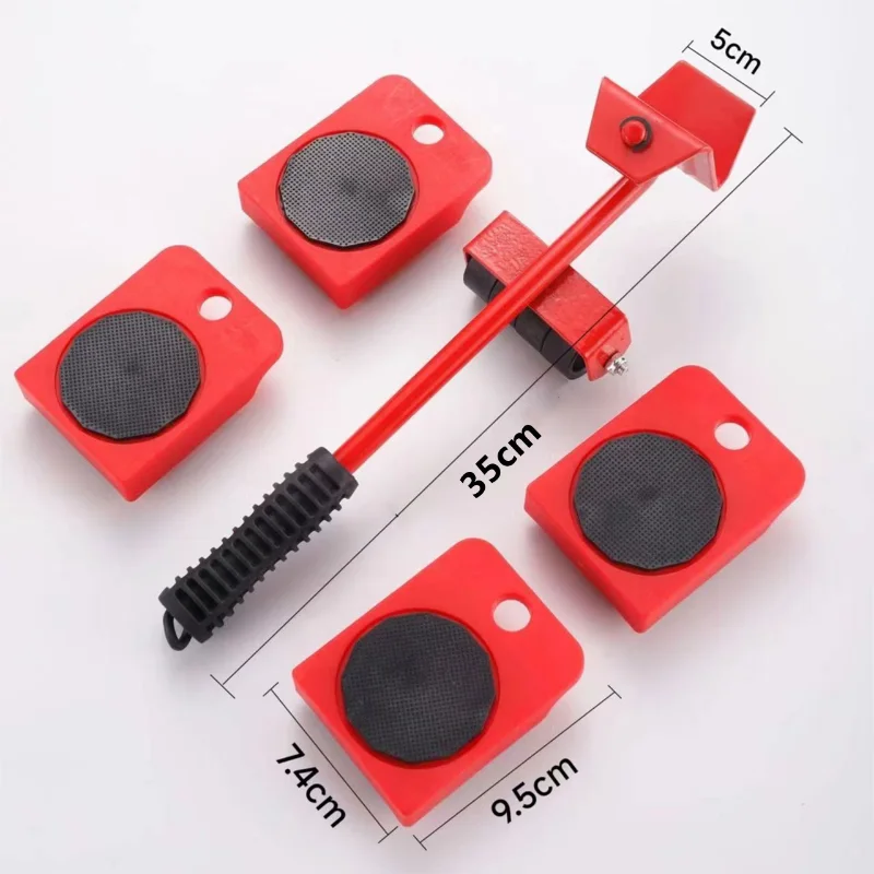 Juego de mudanzas de muebles multiusos: rodillos resistentes de 2/4/5 piezas para mover y levantar sin esfuerzo
