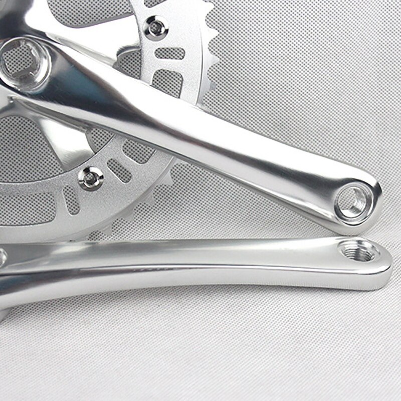 Road Bicycle CNC 46T Silver Crankset 6061-T6 Aluminum Alloy Chainring Crank Chainwheel Fixie