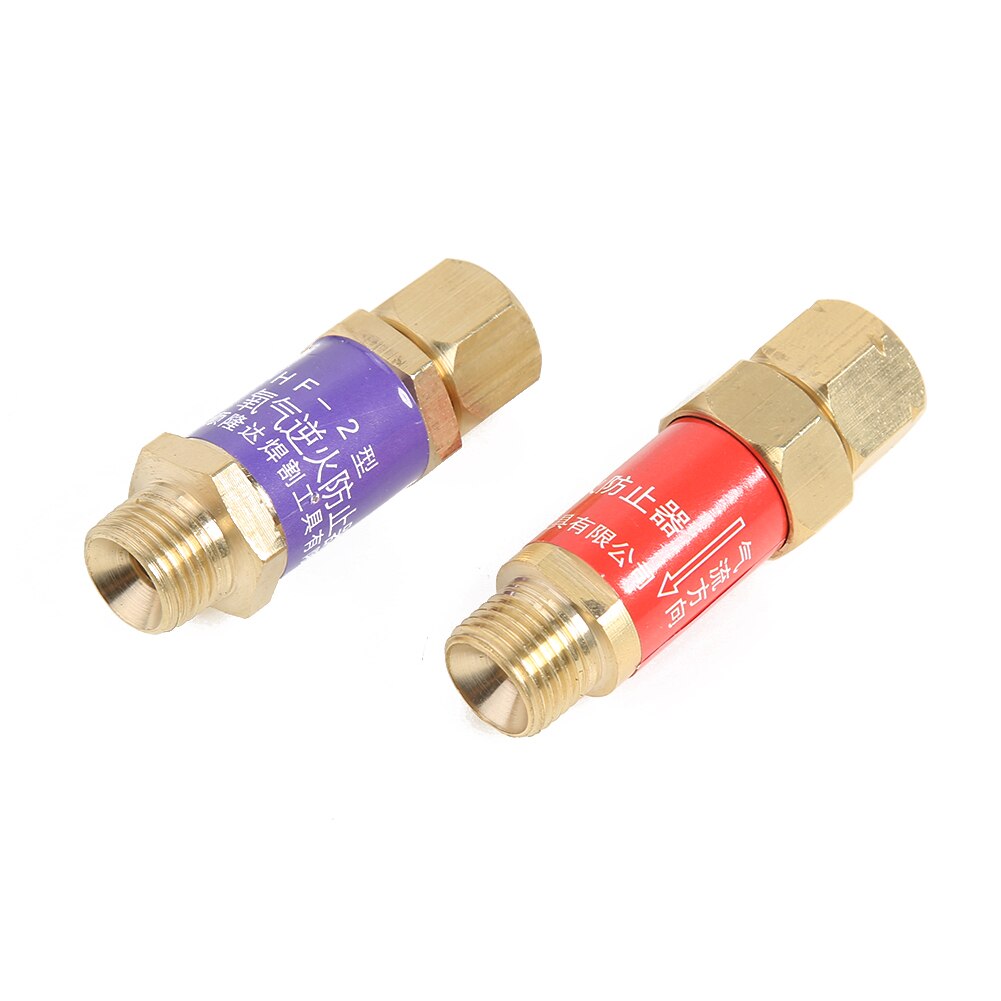 2Pcs Pipe Flashback Arrestors Acetylene Propane Liquefied Gas Oxygen Fuel Check Safety Valve Flame Buster Fireback Preventer