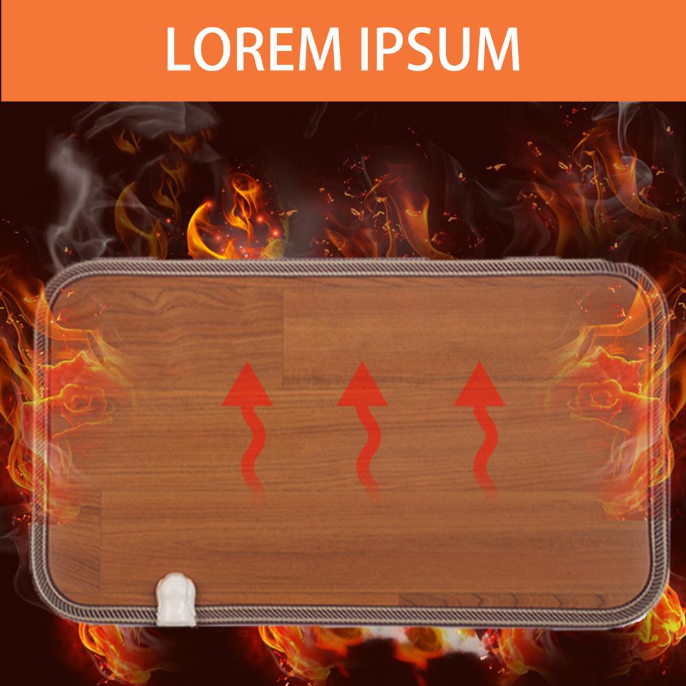 3 Sizes Office Heating Foot Mat Home Electric Heated Carpet Leather Heating Foot Mat Warmer Electric Heating Pads