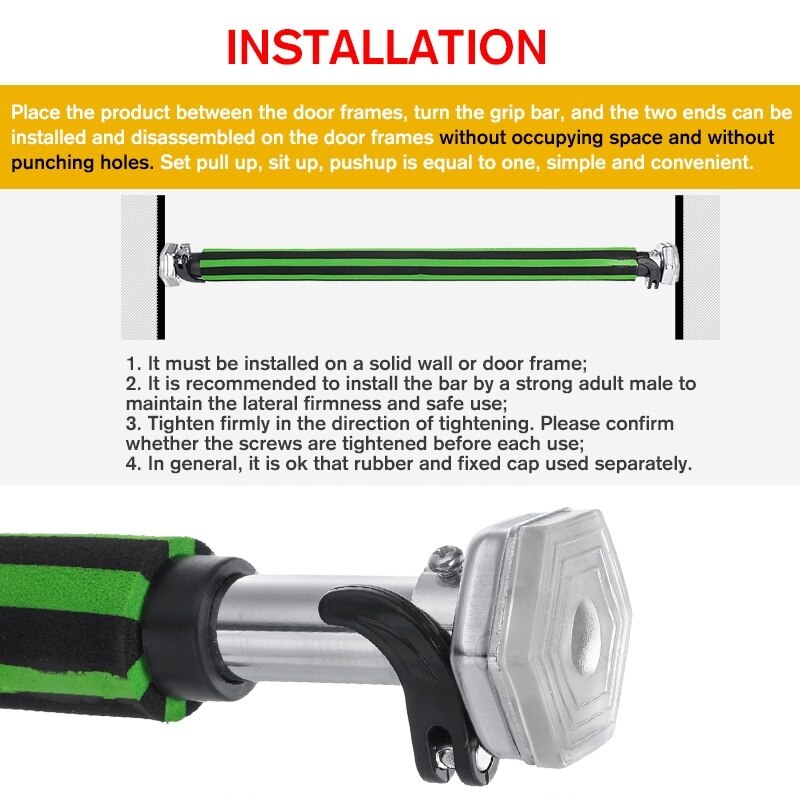 Adjustable Full Sponge Door Horizontal Bar Home Sport Training Bars Household Workout Pull Up Bar