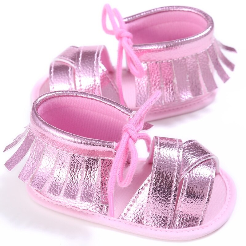 Baby Meisjes Sandaal Zomer Glans Kwastje Zachte Non-slip Schoenen 0-18 M