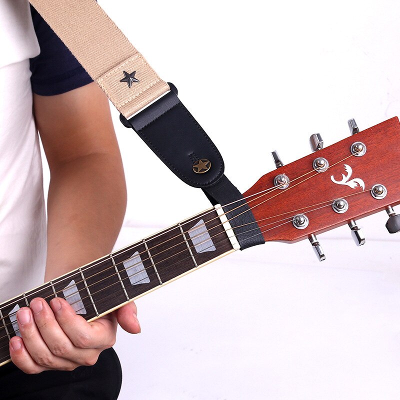 Soporte de correa de cuero para guitarra, botón de bloqueo de seguridad con cierre de Metal fuerte para guitarra eléctrica acústica, accesorios de bajo clásico, 1 ud.