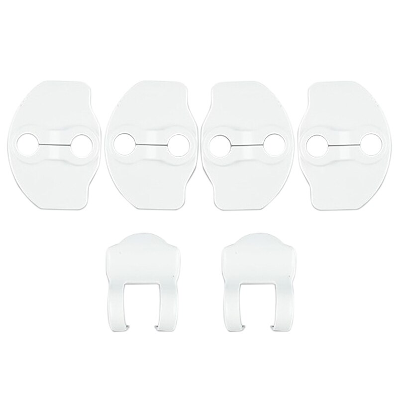 Cubierta de cerradura de puerta para Tesla Model3, hebilla de protección de palanca de Tope de puerta: Blanco