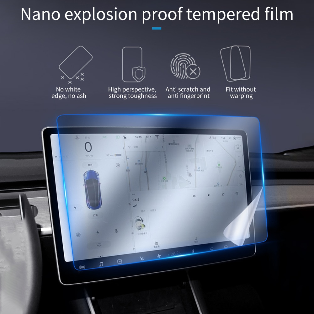 Automatische Adsorptie Tpu Film Screen Protector Center Console Anti Glare Ultra Dunne Shockproof Voor Tesla Model 3 X S 19-20