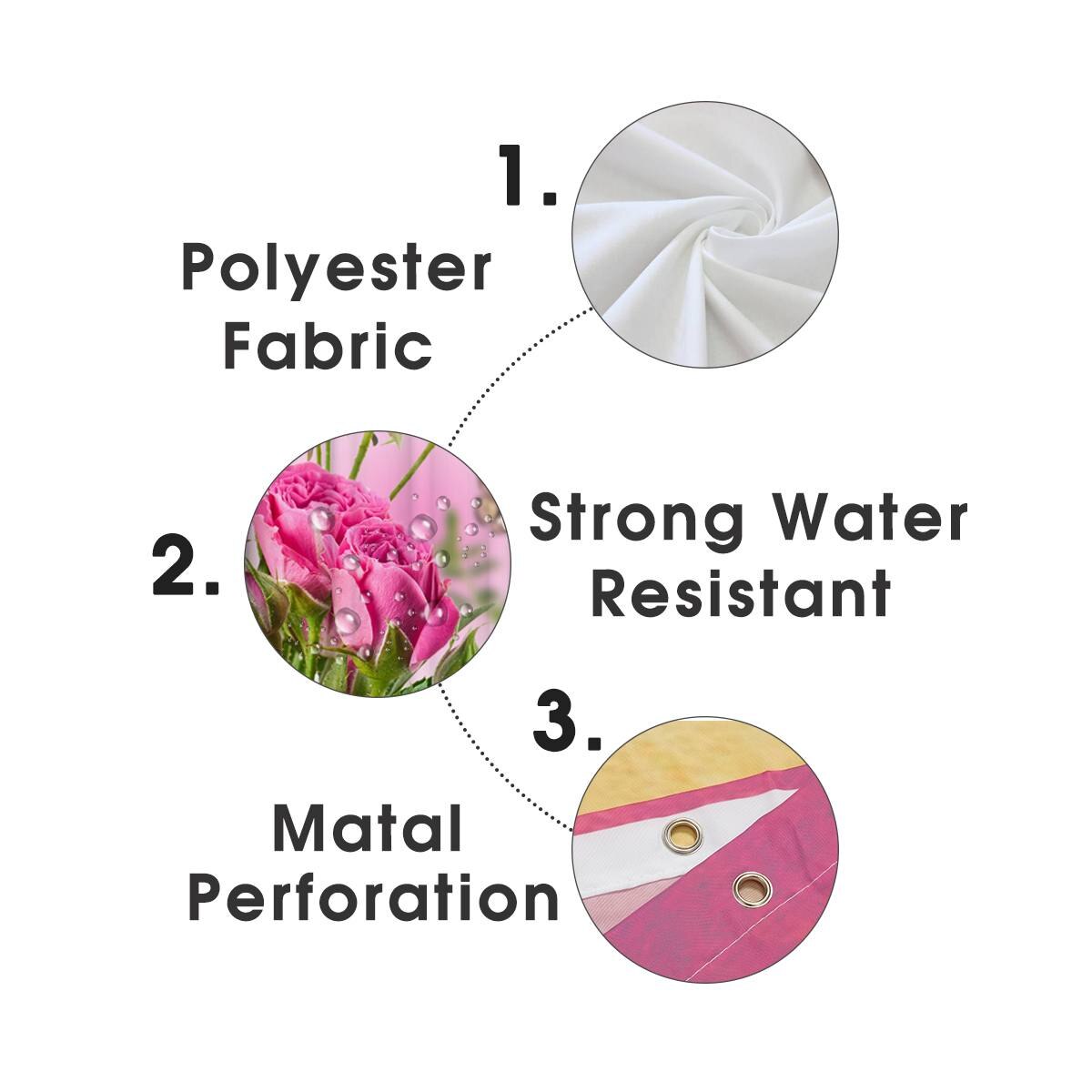 Fjäril badrum duschdraperi set blomma rosa ros badrumsgardin toalettsits överdrag mattor halkfri badmatta heminredning