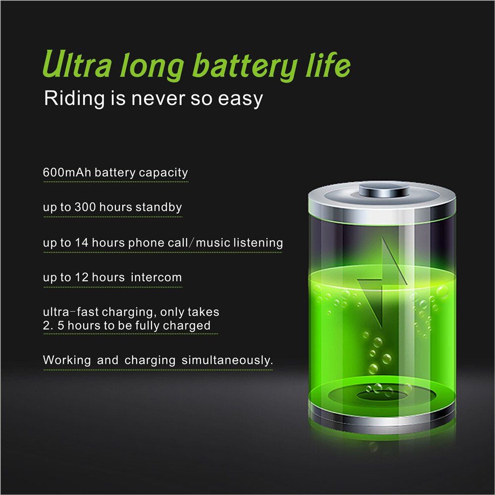 1PC Motorcycle Bluetooth V5.0 Intercom FM Transmitter Waterproof Noise Reduction Helmet Headsets 1000m