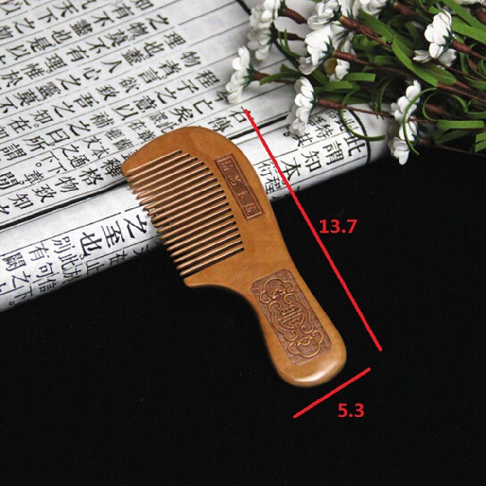 Natural Wide Tooth Peach Wood Comb Healthy No-static Massage Hair Wooden Comb Chinese Traditional Haircut Tool