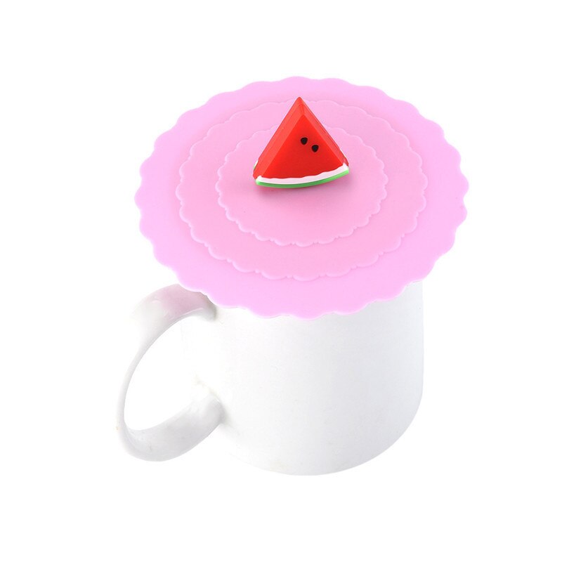 10CM Cute Cartoon Silicone Cup Cover Heat-resistant Leakproof Sealed Lids Tea Coffee Mugs Dustproof Suction Cap Home Supplies